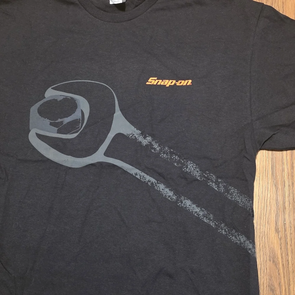 VTG Snap-On Tools Wrench Logo Tee Black Mens L Delta Magnum Weight Y2K 90s C44 - Picture 2 of 7